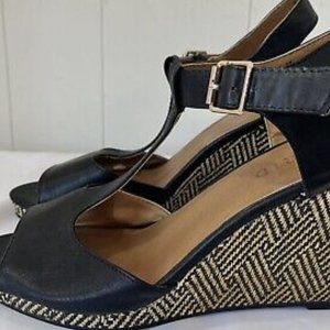 Torrid Black Woven Wedge Sandals NWT